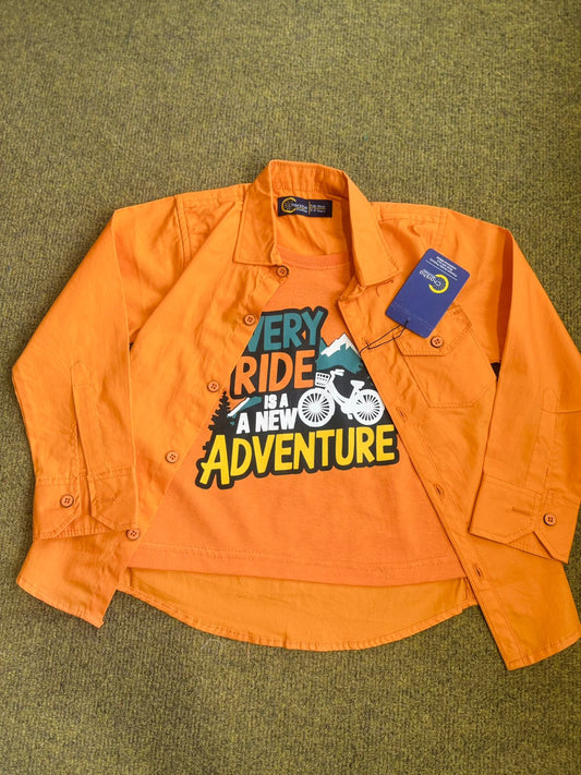 Boys Checked Shirt with Graphic T-Shirt | 2 - Piece Kids Outfit - Styrex