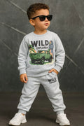 Kids Premium Cotton Fleece Tracksuit (Ash Grey)