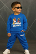 Kids Premium Cotton Fleece Tracksuit (Blue)