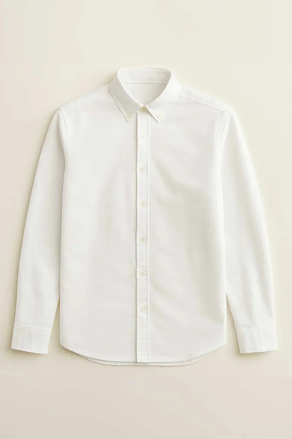 Cotton Textured Oxford Casual Shirt (White)