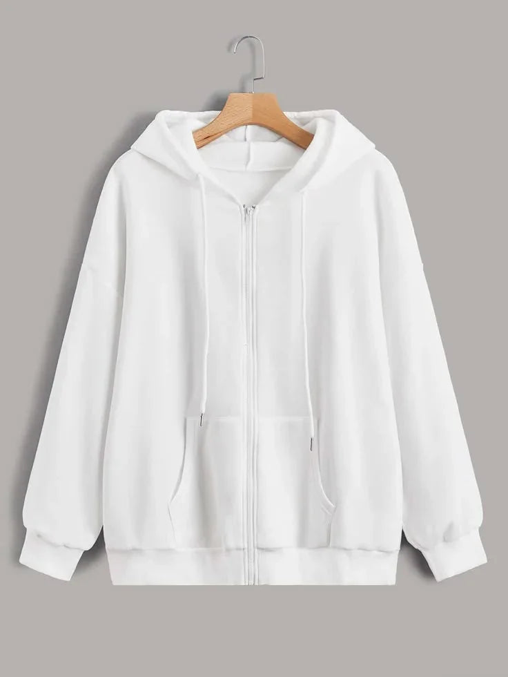 Premium Zip-Up Hoodie – Unisex (Ecru White)