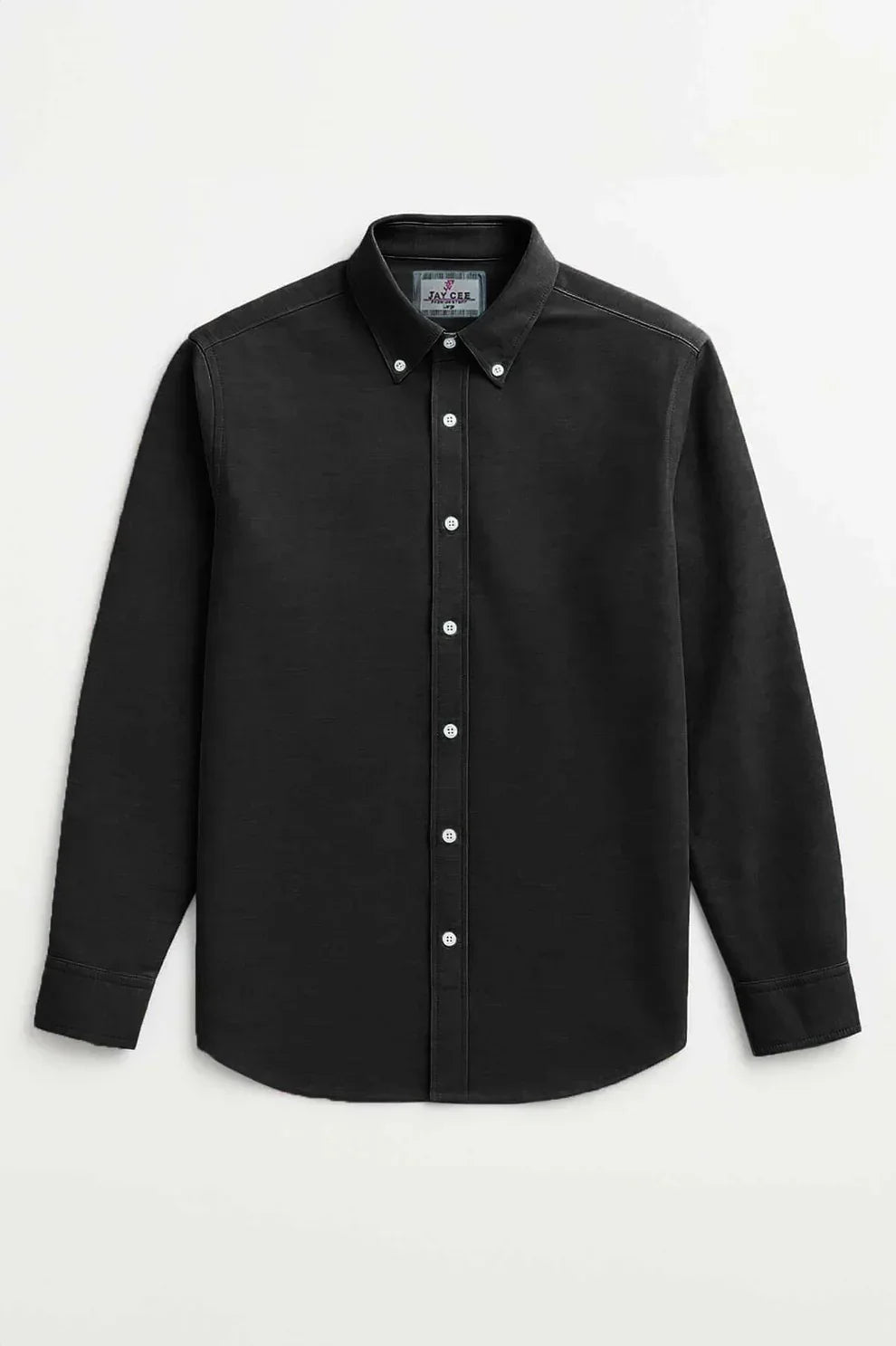 Men’s Cotton Oxford Casual Shirt – Black - Styrex