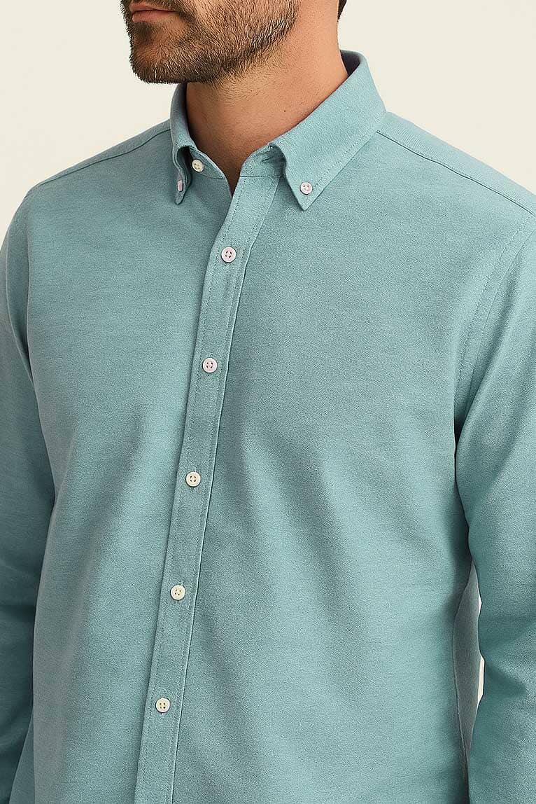 Men’s Cotton Oxford Casual Shirt – Ferozi - Styrex