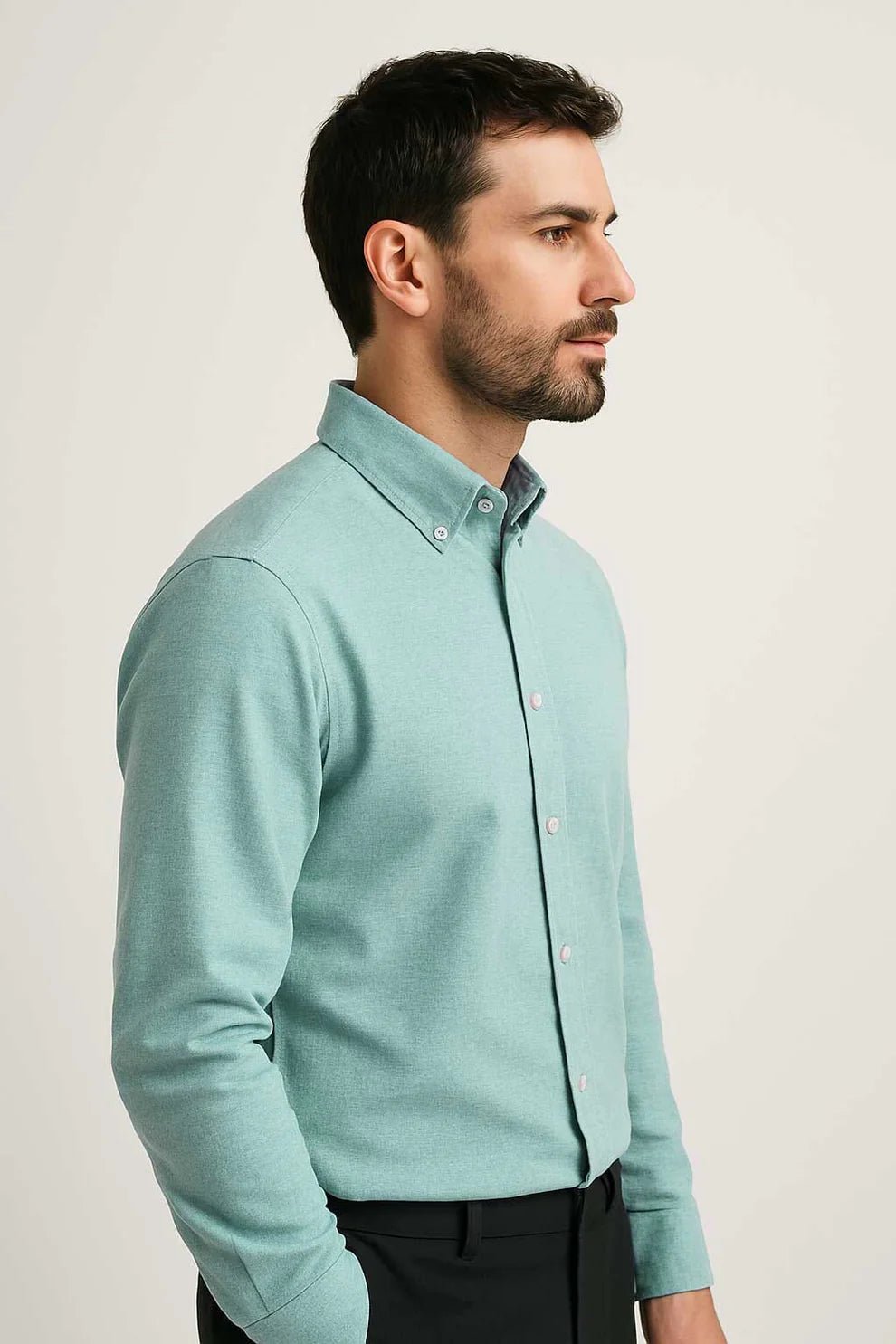 Men’s Cotton Oxford Casual Shirt – Ferozi - Styrex