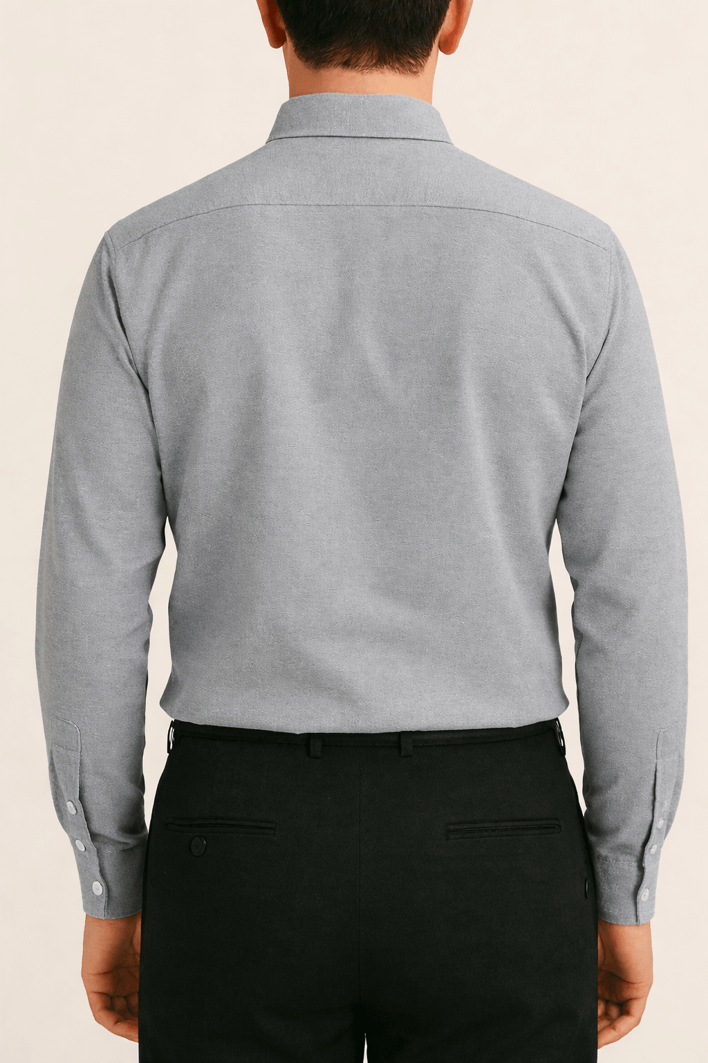 Men’s Cotton Oxford Casual Shirt – Grey - Styrex