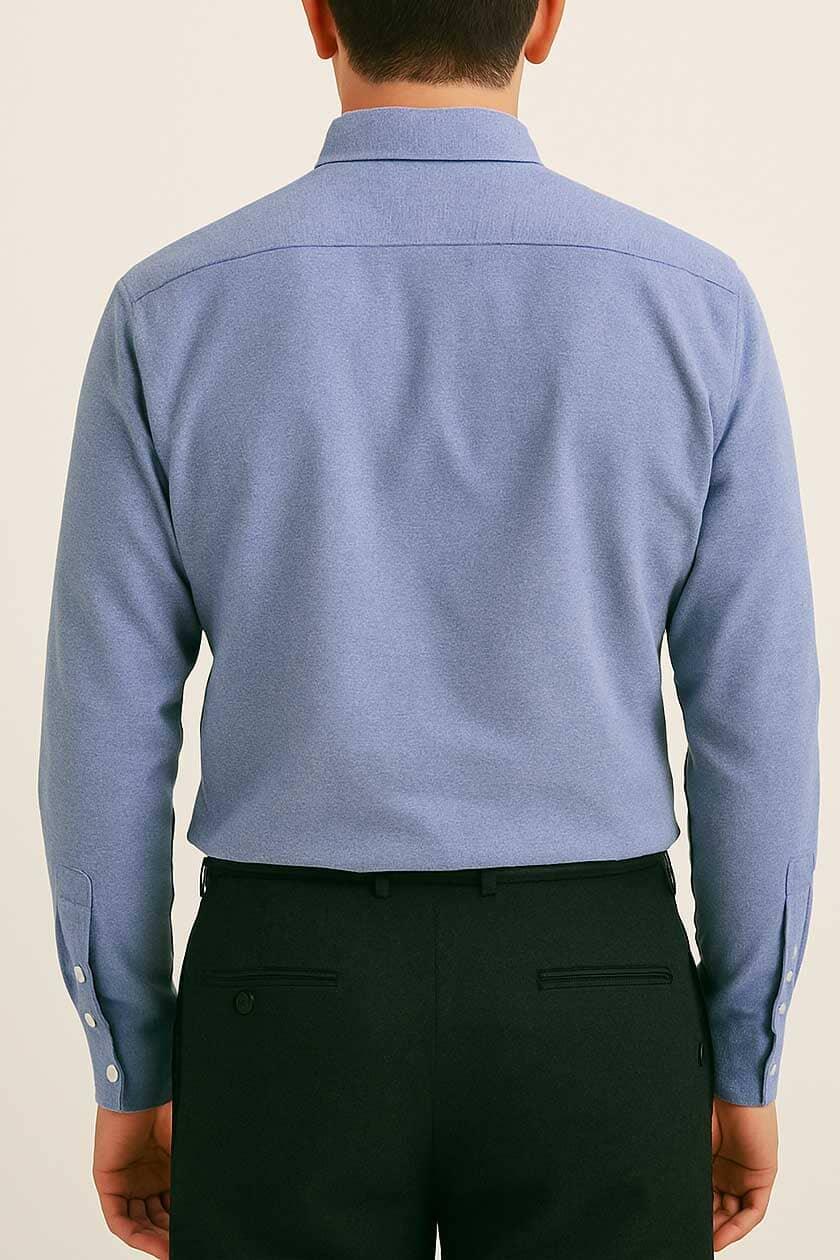 Men’s Cotton Oxford Casual Shirt – Sky Blue - Styrex