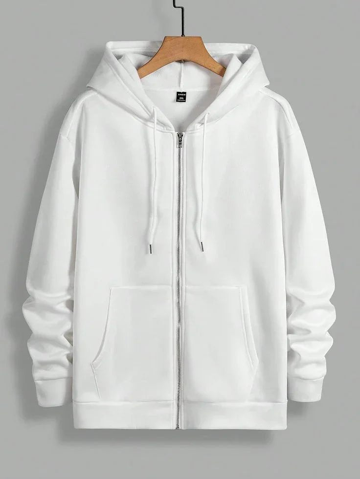 Premium Zip - Up Hoodie – Unisex (Ecru White) - Styrex